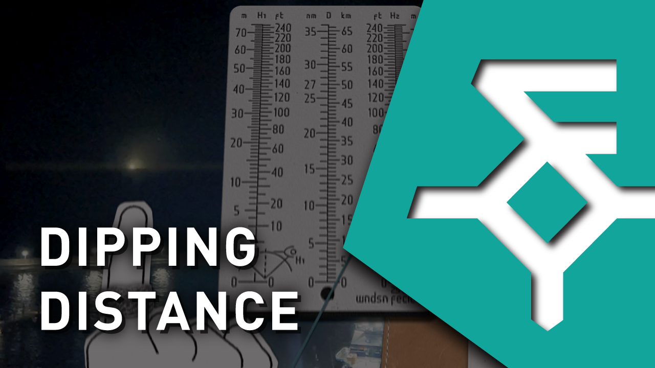 An explanation on measuring dipping distance, the distance at which a lighthouse or other object just becomes visible to an observer over the horizon due to the Earth's curvature.